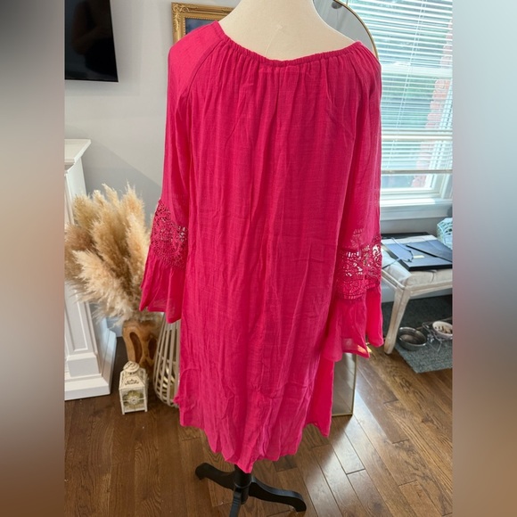 BNWT Pink Boho Dress with Lace Sleeves seems smaller for 1x - Picture 5 of 6